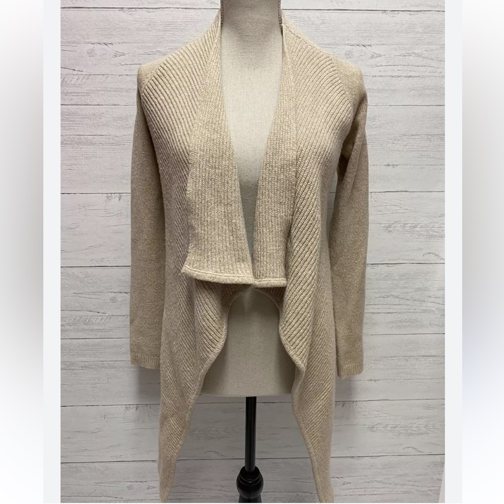 Express Tan Cream Open Cardigan Sweater